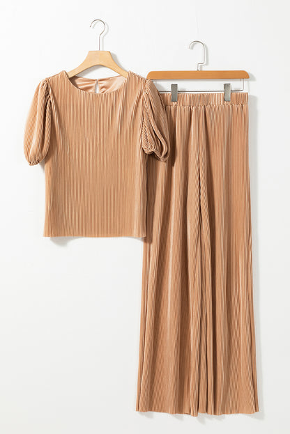 Pleated Top and Pants Set