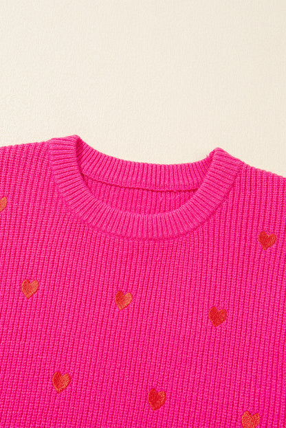 Valentine Heart Drop Shoulder Crewneck Sweater