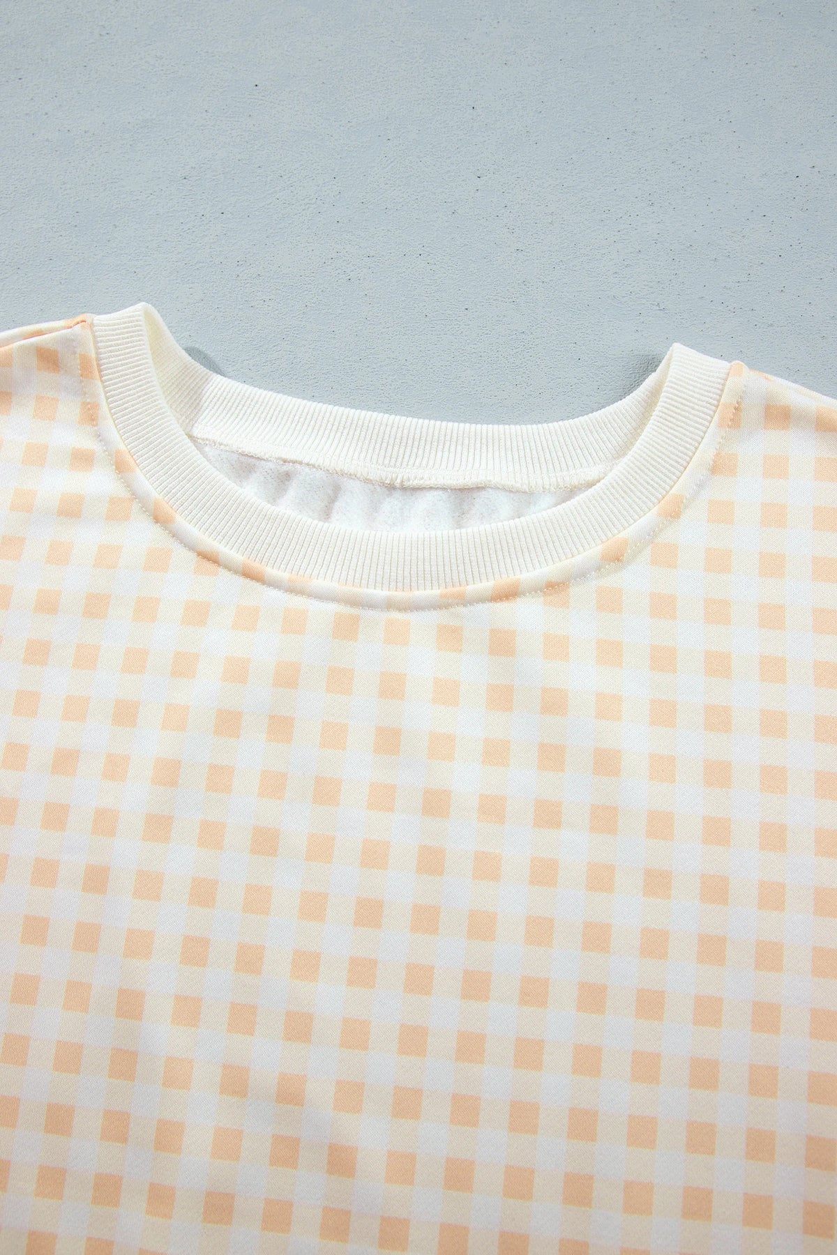 Plus Size Gingham Long Sleeve Top & Shorts Set