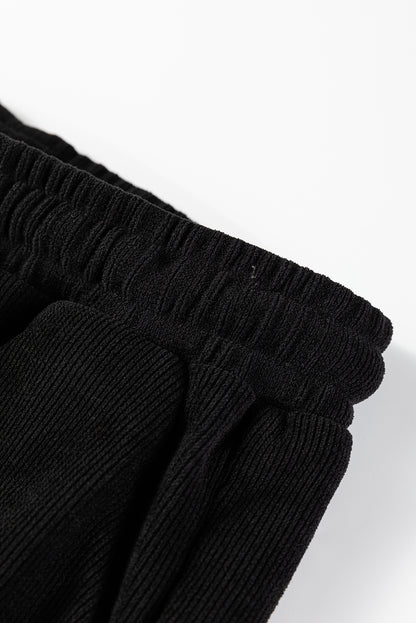 Solid Textured Knit Pullover and Shorts Set