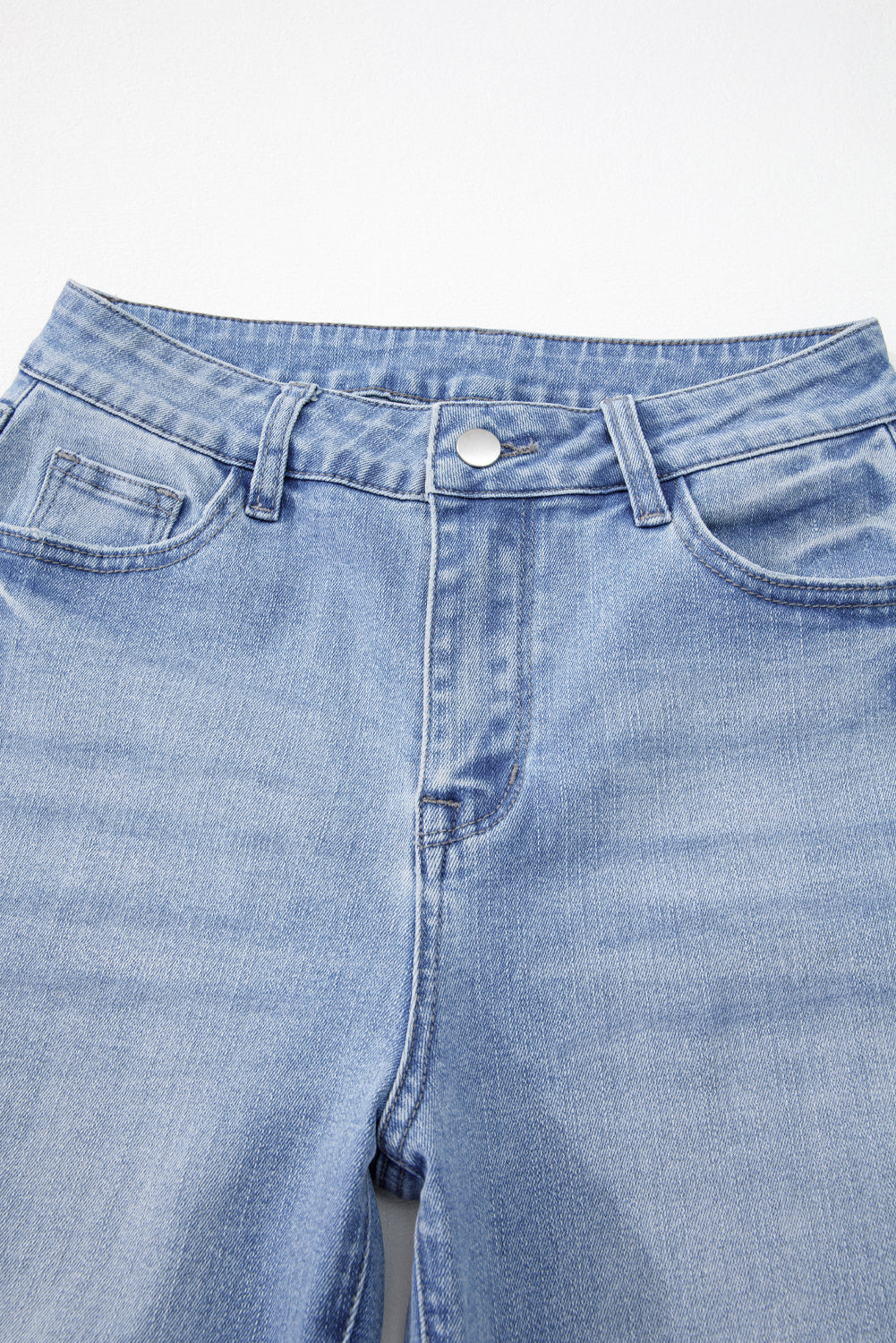 Solid Mineral Wash Raw Hem Flared Jeans