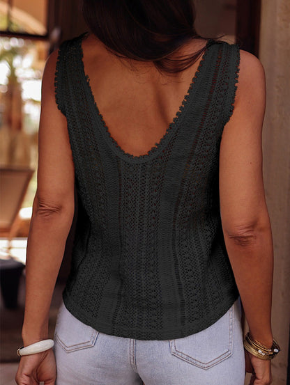 Patterned Crochet Lace Tank