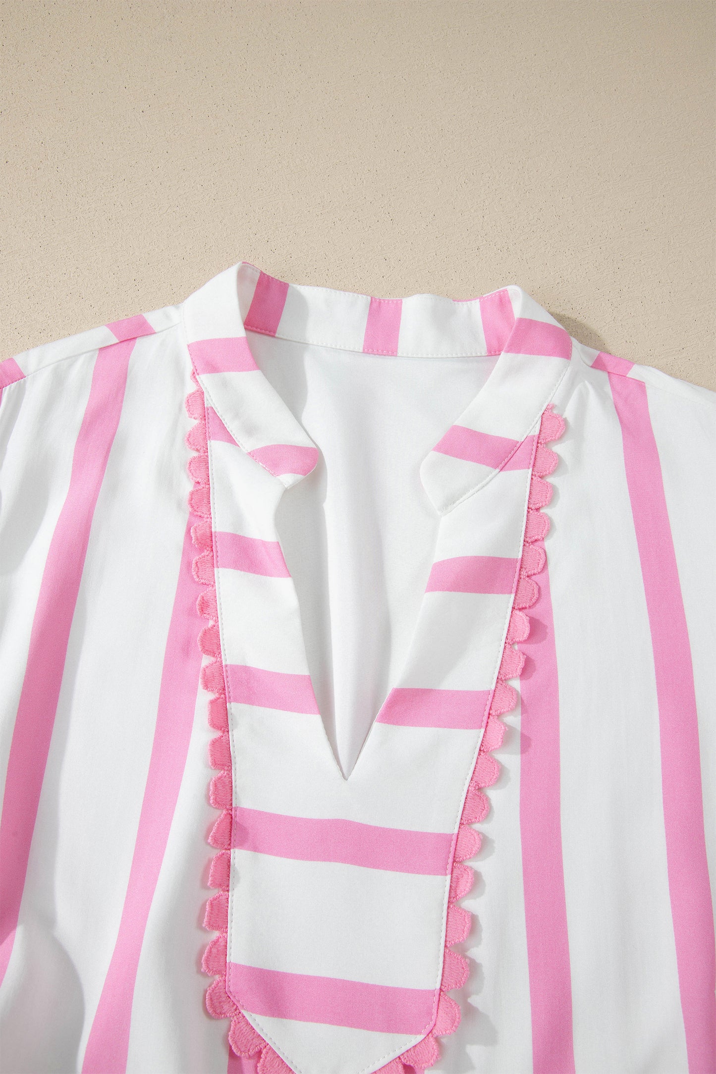 Plus Size Stripe V-Neck Tiered Maxi Dress