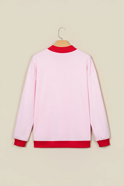 COWBOY/MERRY Polka Dot Letter Print Sweatshirt