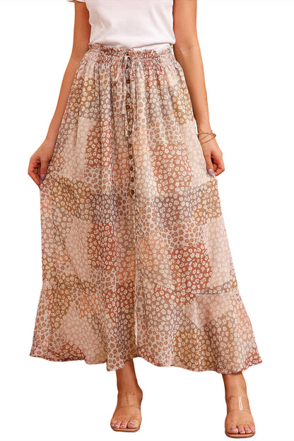 Floral Smocked Waist Maxi Skirt