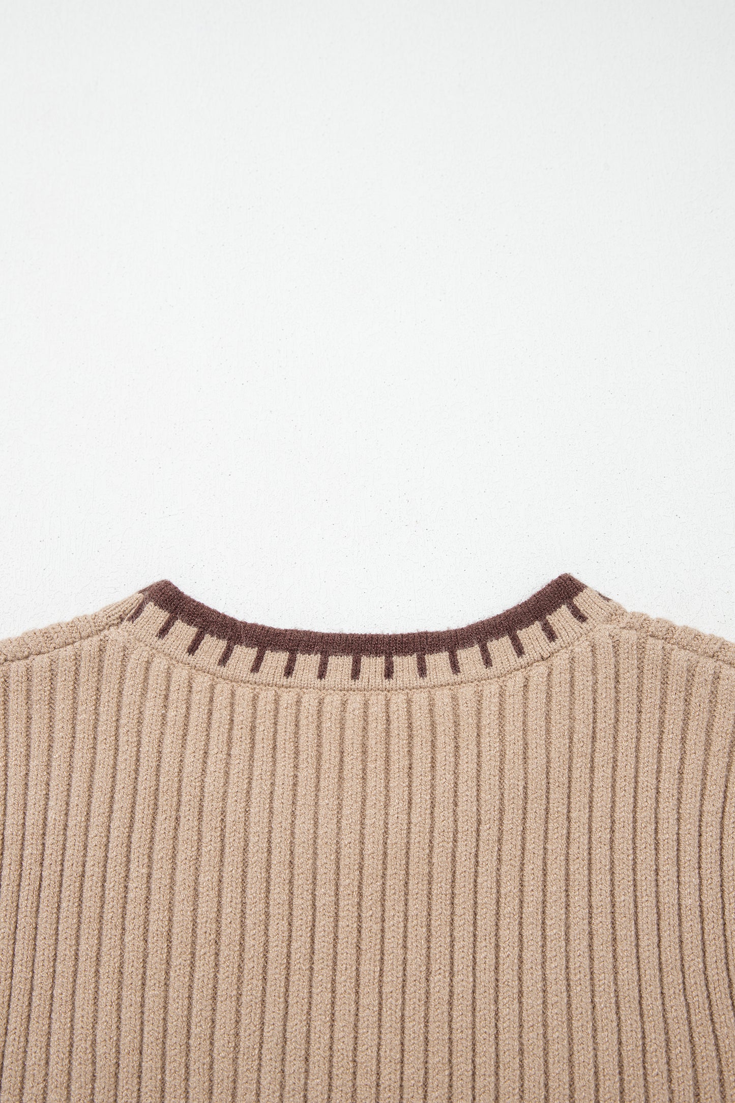 Western Horseshoe Ribbed Knit Sweater Top