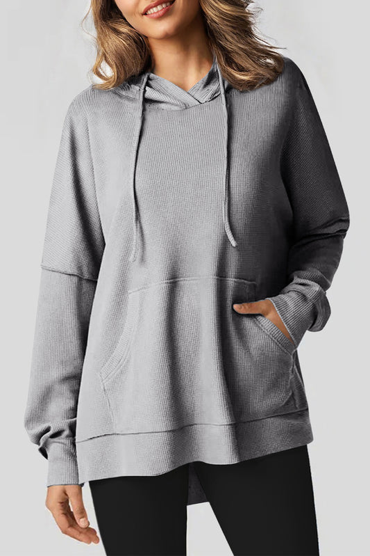 Waffle Knit Oversized Hoodie