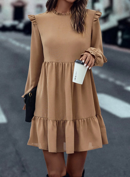 Ruffld Long Sleeve Tiered Dress