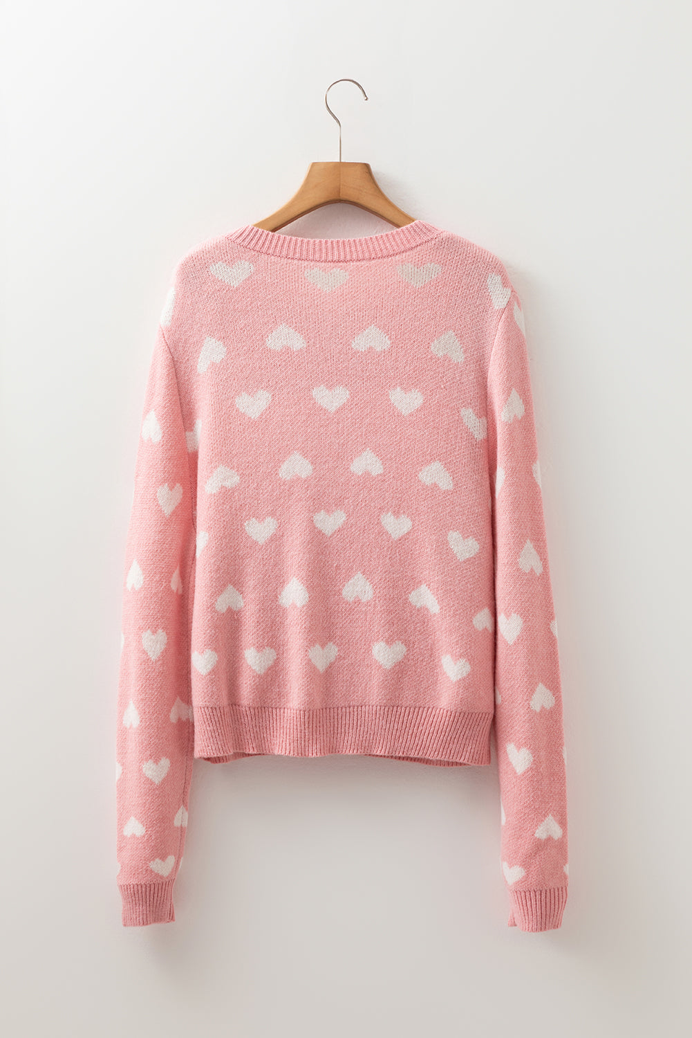 Valentine Heart Button Front Cardigan Sweater