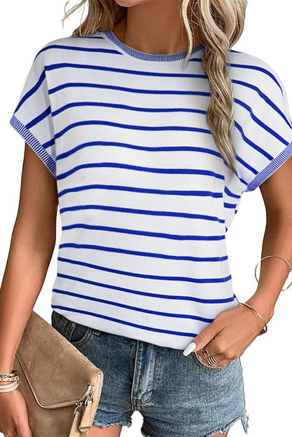 Stripe Bat Sleeve T-Shirt