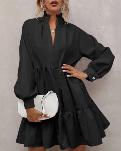 Frilled Long Sleeve Ruffle Dress