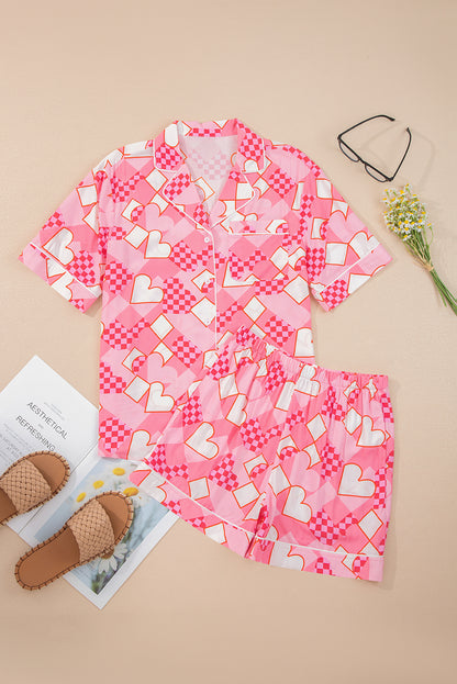 Valentine Heart Shirt and Shorts Pajama Set