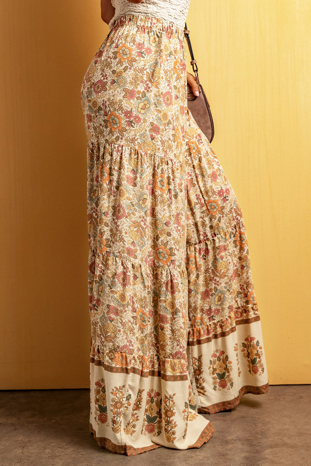 Floral Tiered Wide Leg Pants