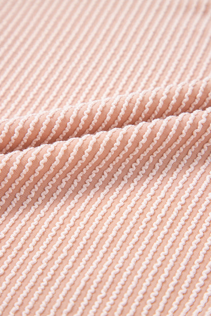 Solid Corded T-Shirt and Pants Set