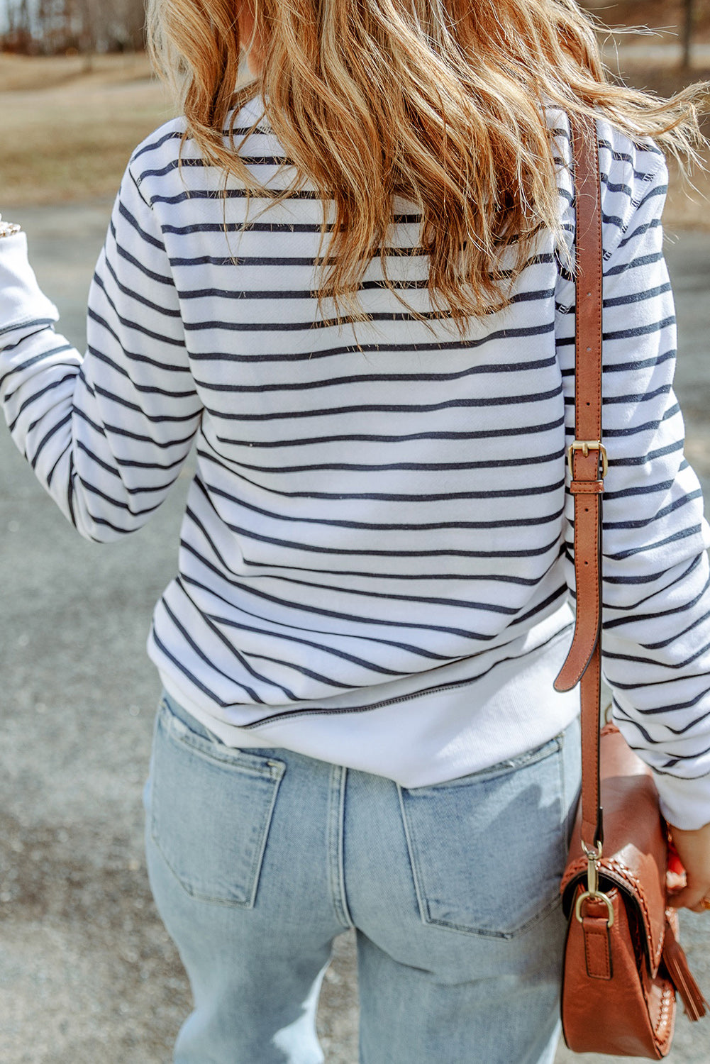 Stripe Contrast Long Sleeve Top