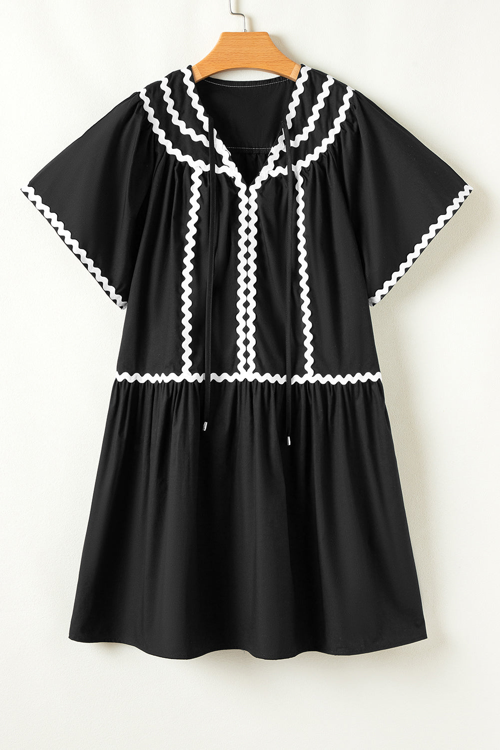 Ric-Rac Short Sleeve Mini Dress