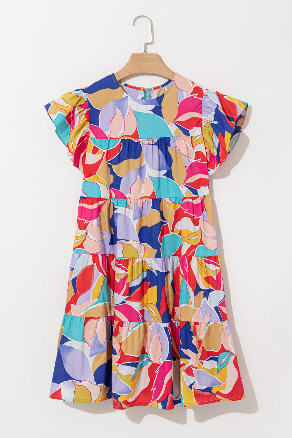 Abstract Tiered Mini Dress