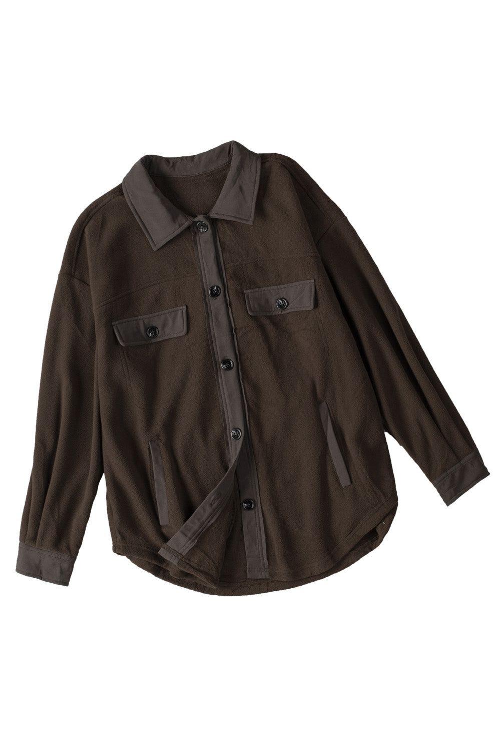 Fleece Button Front Shirt Jacket