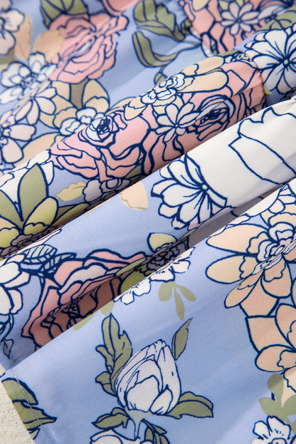 Floral Spaghetti Strap Tiered Mini Dress