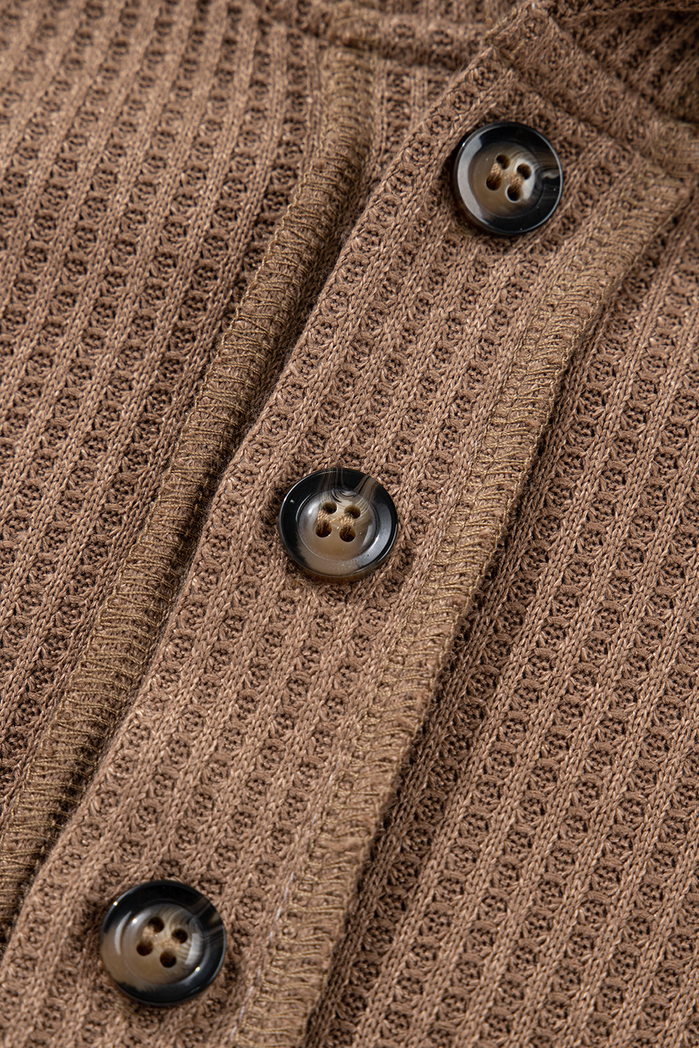 Waffle Patchwork Exposed Seam Oversize Hoodie