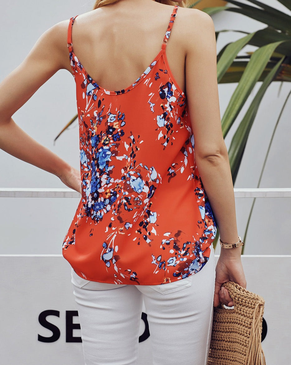 Floral Button Down Tank Top