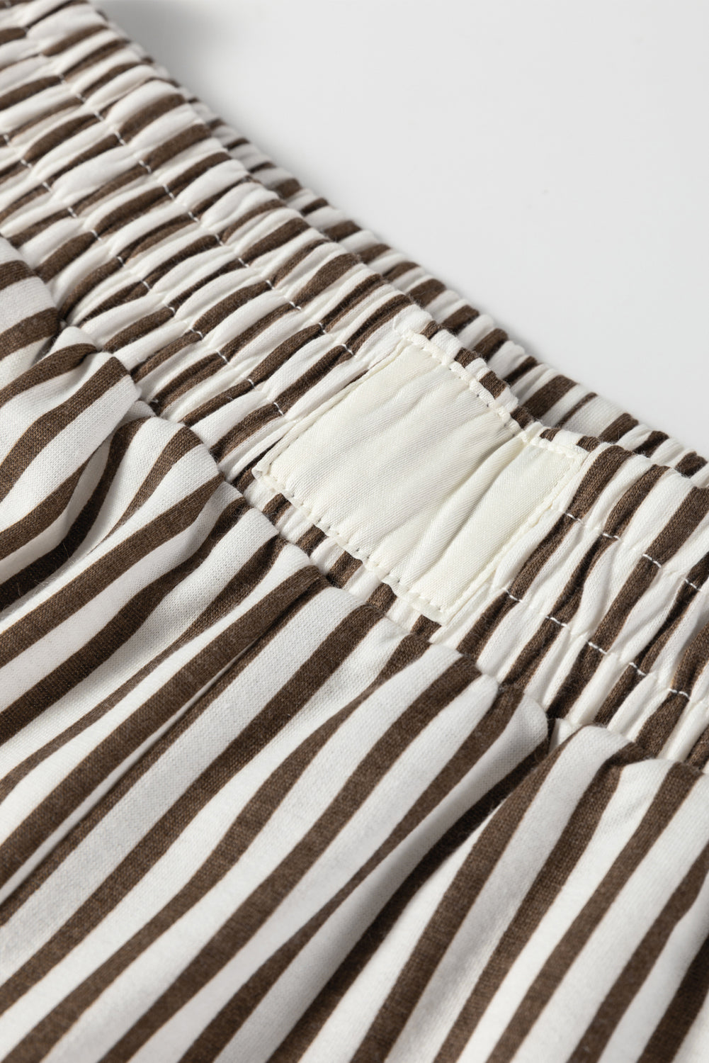 Stripe Pocketed Elastic High Waist Pants