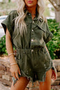 Denim Distressed Snap Button Romper