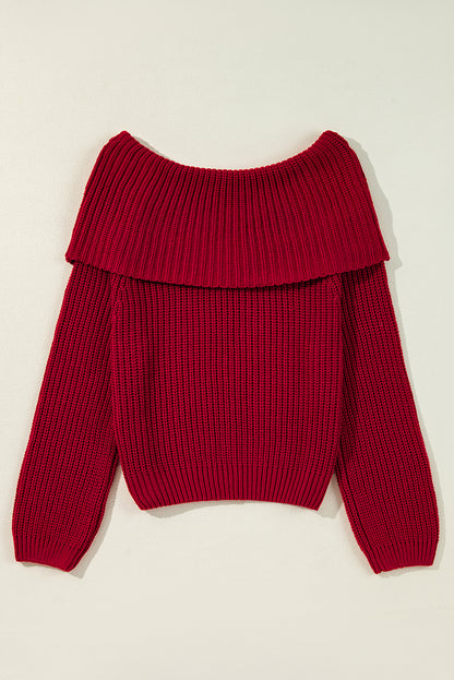 Solid Off Shoulder Sweater