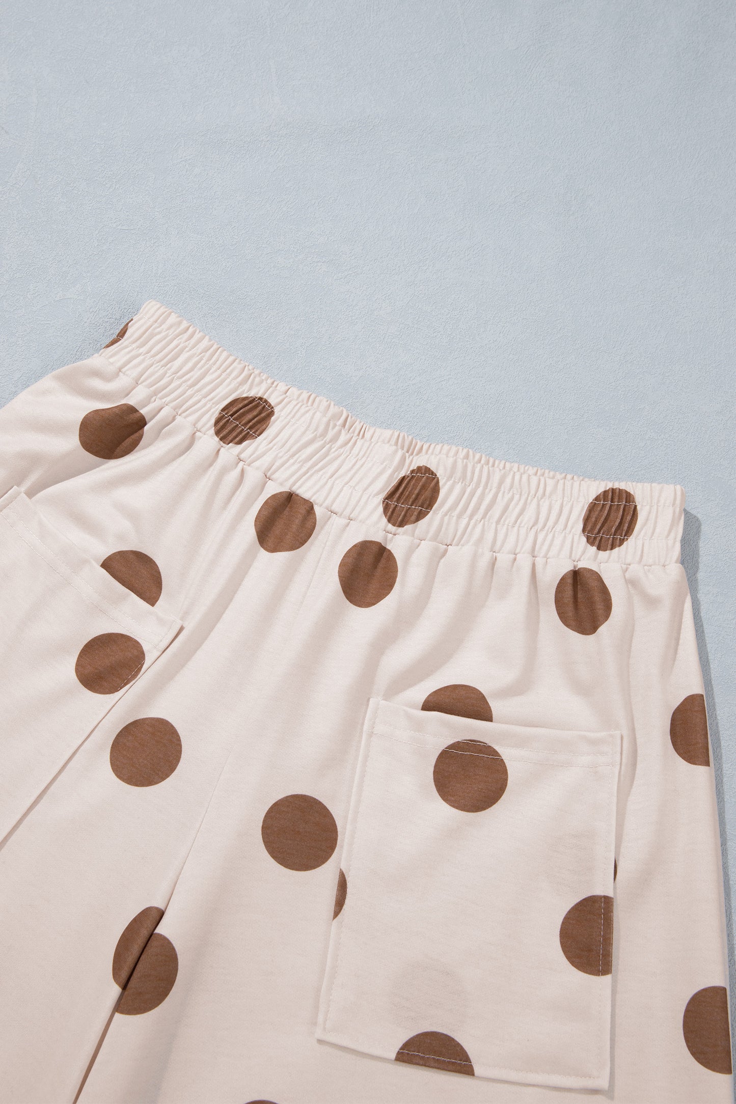 Polka Dot Wide Leg Elastic Waist Pants