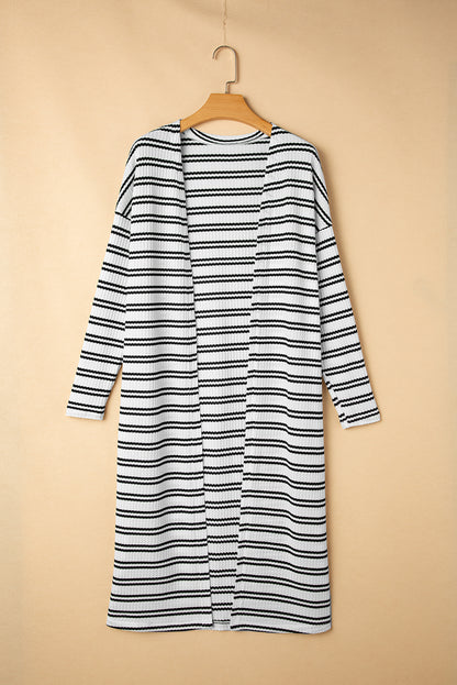 Stripe Open Front Duster Cardigan