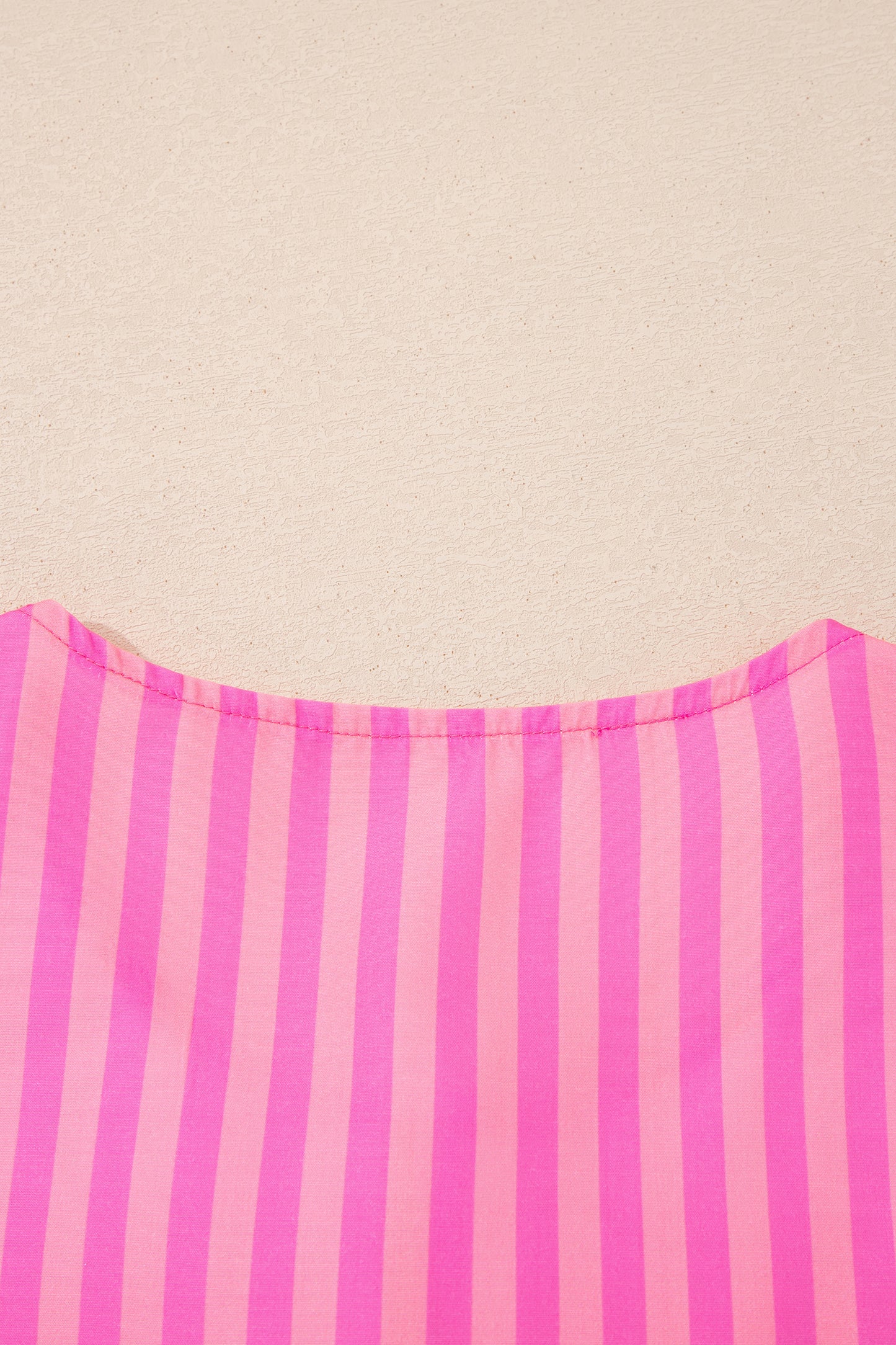 Stripe Bow Tie Front Short Puff Sleeve Dress