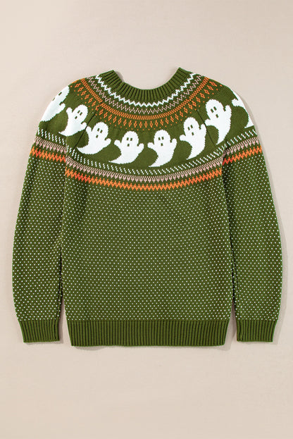 Halloween Ghost Drop Shoulder Sweater