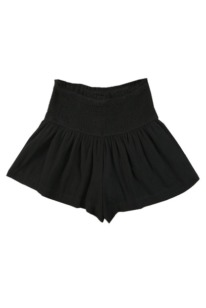 Gauze Smocked High Waist Shorts