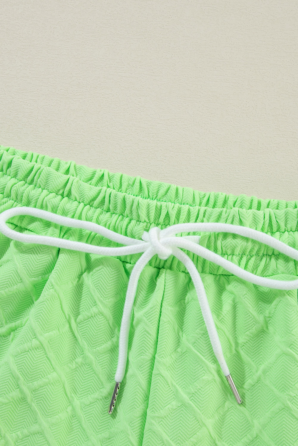 Checker Textured Tee and Drawstring Shorts