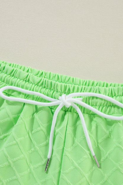 Checker Textured Tee and Drawstring Shorts