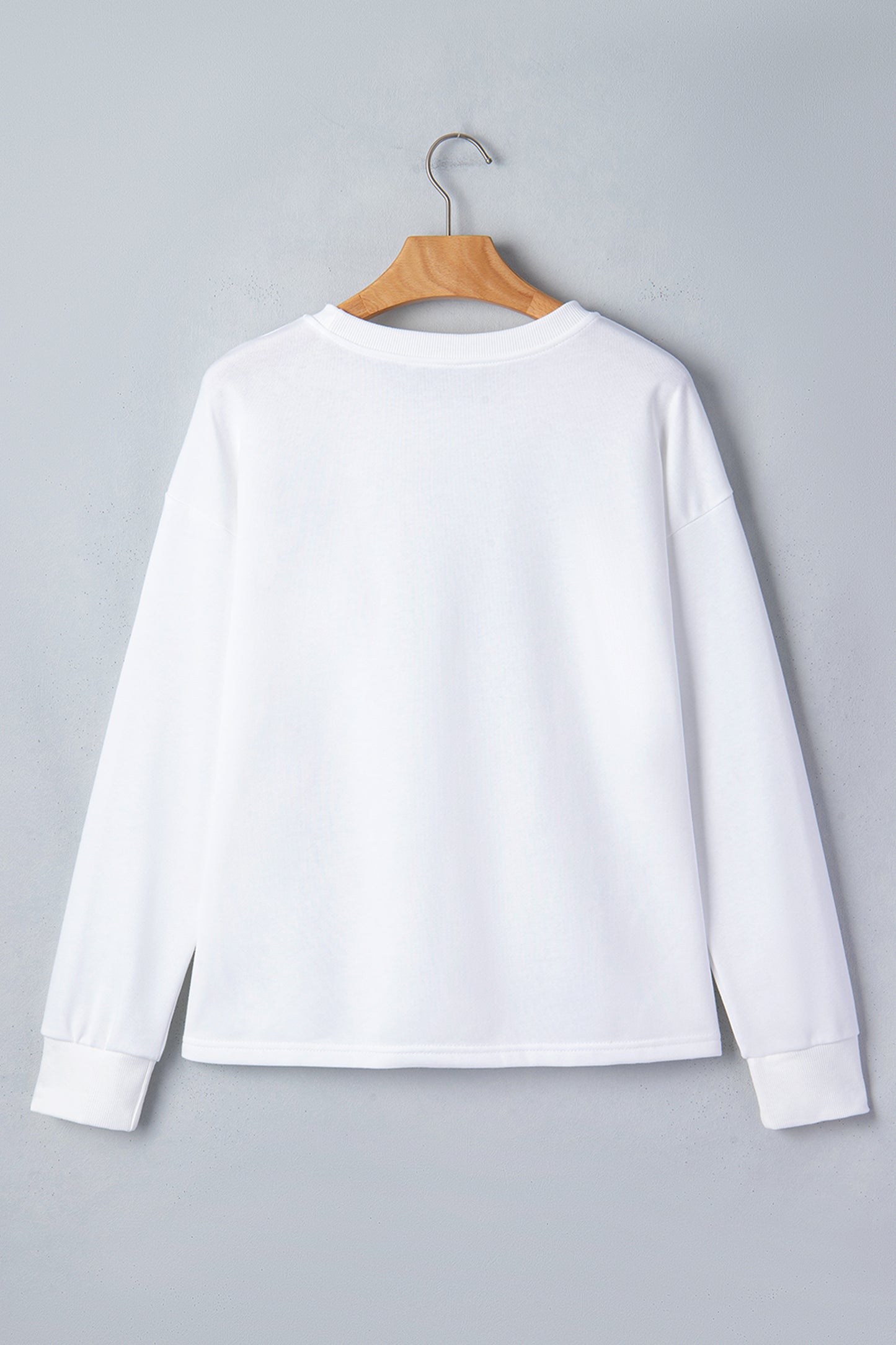 Solid Drop Shoulder Long Sleeve Top