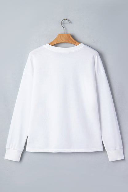 Solid Drop Shoulder Long Sleeve Top