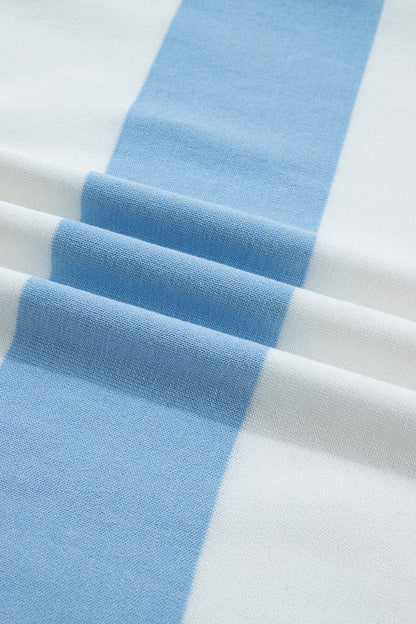 Stripe Colorblock Knitted Short Sleeve T-Shirt