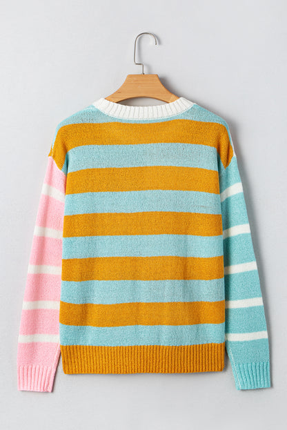 Stripe Colorblock Long Sleeve Sweater