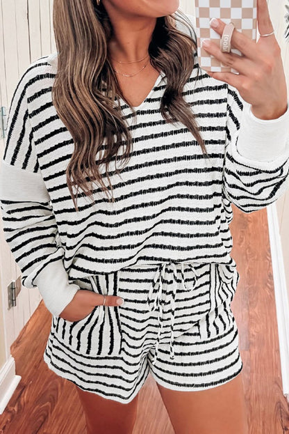 Stripe Top and Shorts Set Plus Size