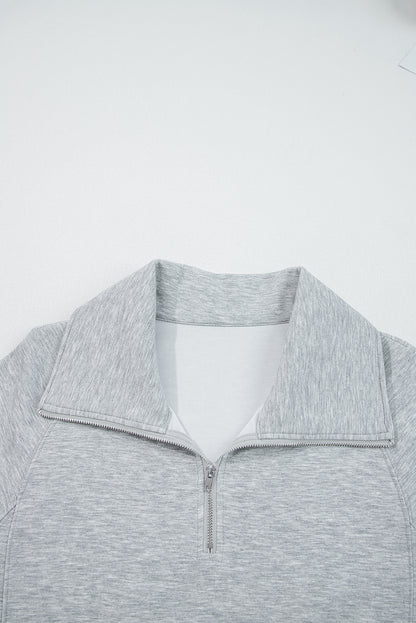 Solid Quarter-Zip Top and Drawstring Pants Set