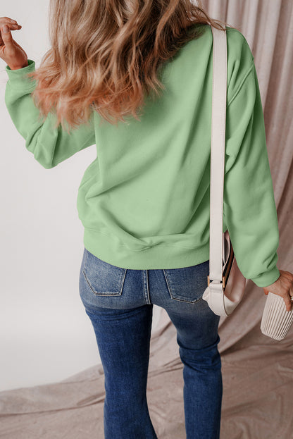 Solid Fleece Lined Terry Sweatshirt