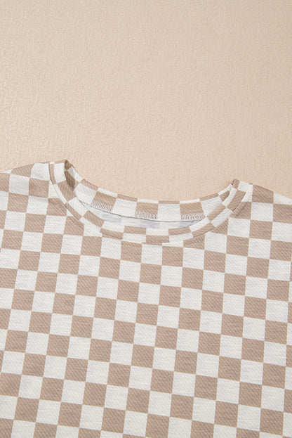 Checker T-Shirt & High Waist Skort Set