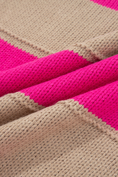 Plus Size Stripe Colorblock Drop Shoulder Sweater