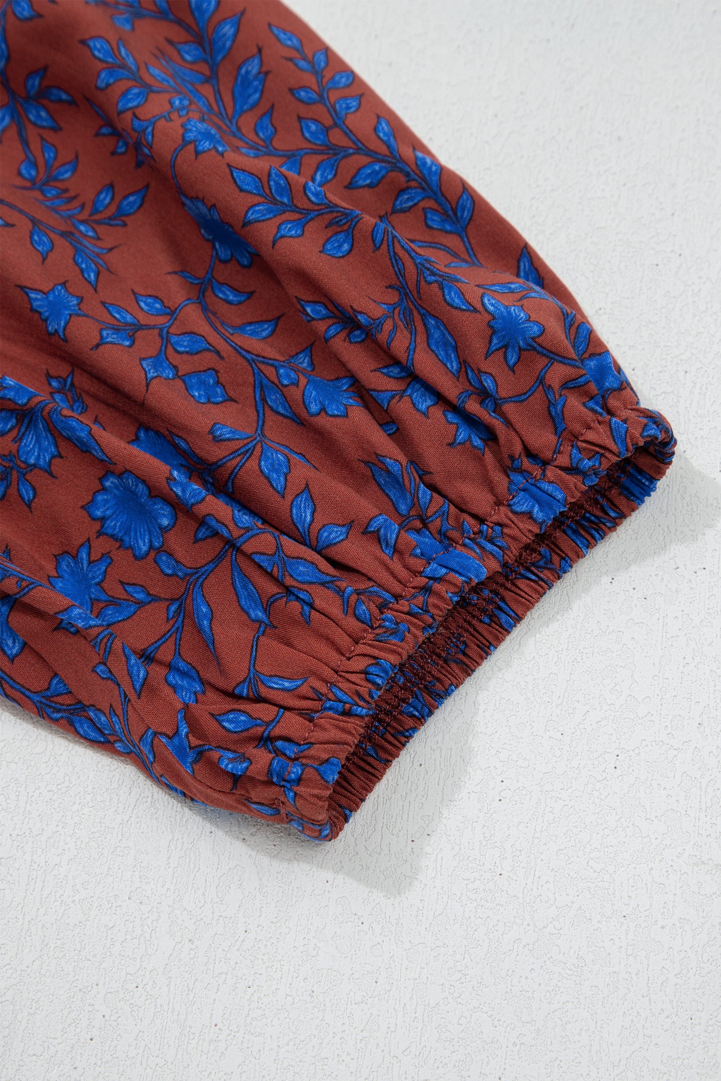 Floral Tiered 3/4 Puff Sleeve Midi Dress