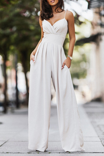 Pleated Wide Leg Jumpsuit