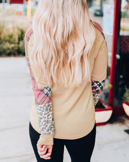 Leopard Raglan Long Sleeve Top