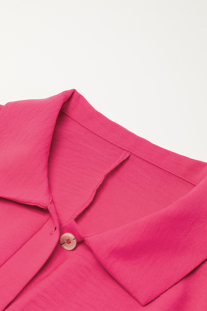 Solid Half Buttoned Collar Loose Romper