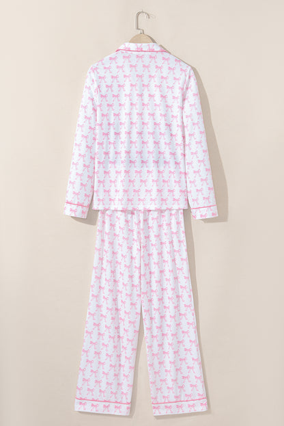 Bow Tie Shirt and Pants Pajama Set