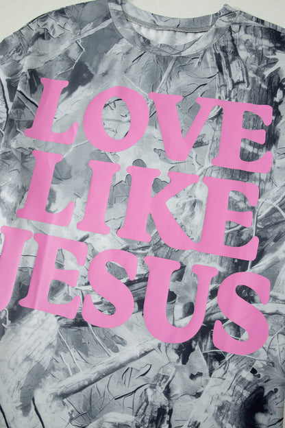 Love Like Jesus Camo Woodland Tee
